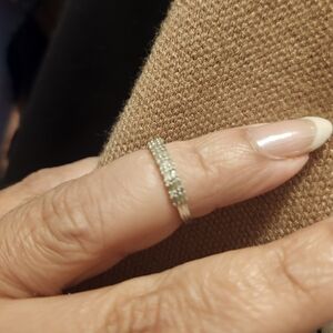 10kt White Gold Genuine Diamond Band Ring 5